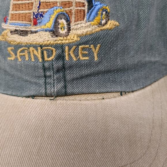 Sand Key Baseball Cap Green One Size Adjustable Embroidered Vented Holes - Picture 3 of 10